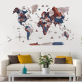 3D Wooden World Map Dune