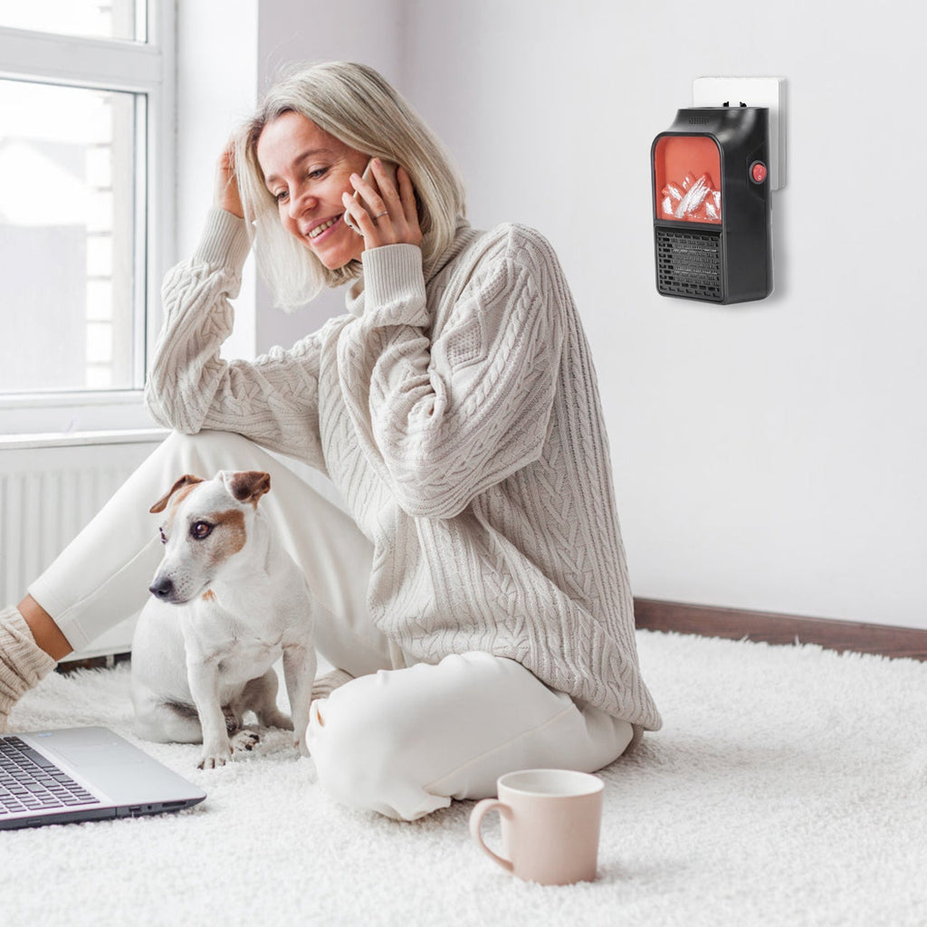 800W Plug-In Space Heater with 360° Rotatable Plug & Remote