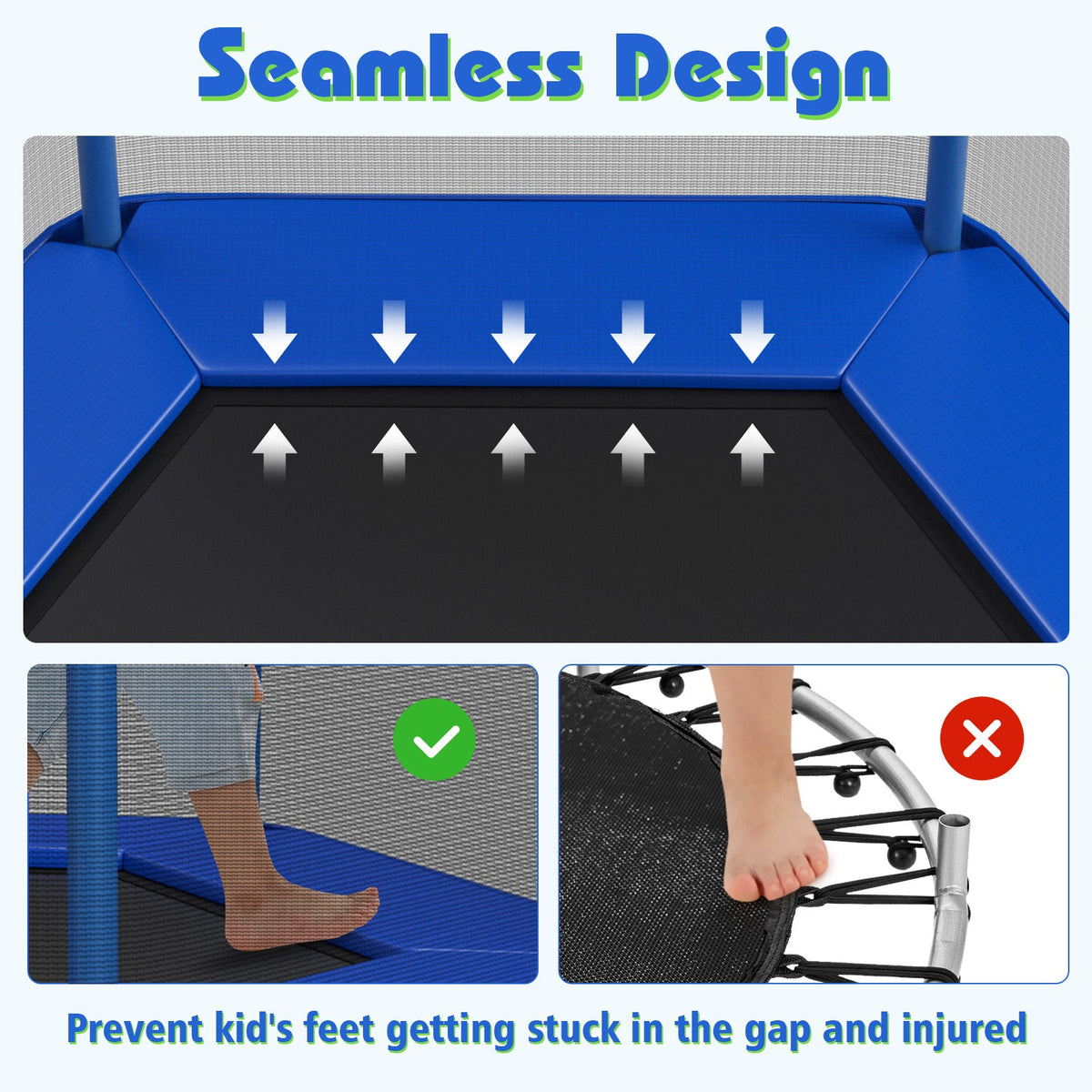 7 Feet Kids Recreational Bounce Jumper Trampoline-Blue