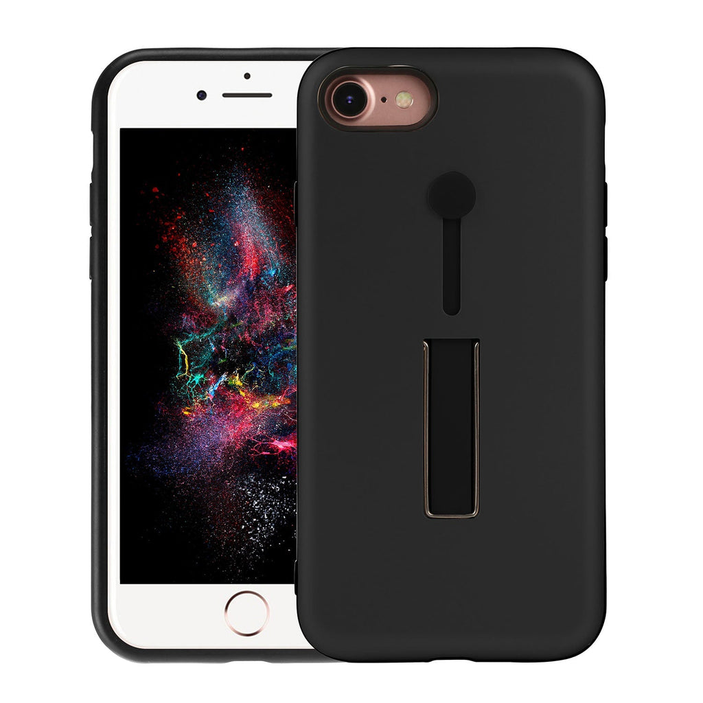 Finger Strap Phone Case for iPhone  8 Drop-prot ection Finger Ring Rugged Phone Case with Kickstand Dual Layer Case