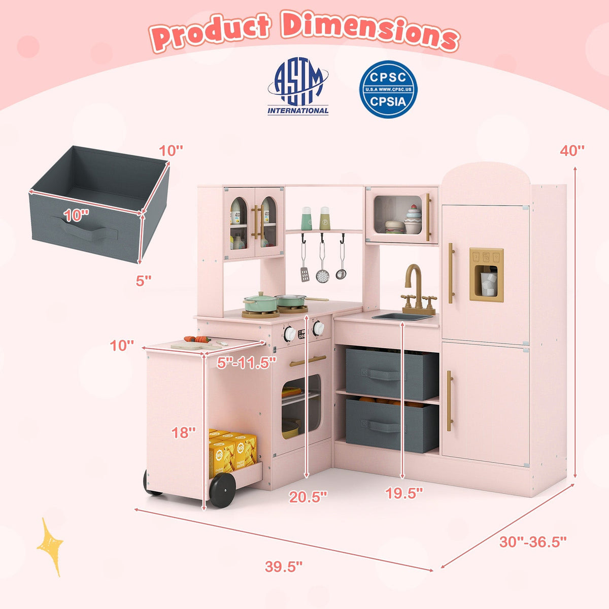 Corner Kitchen with Lights and Sounds for Kids Ages 3+