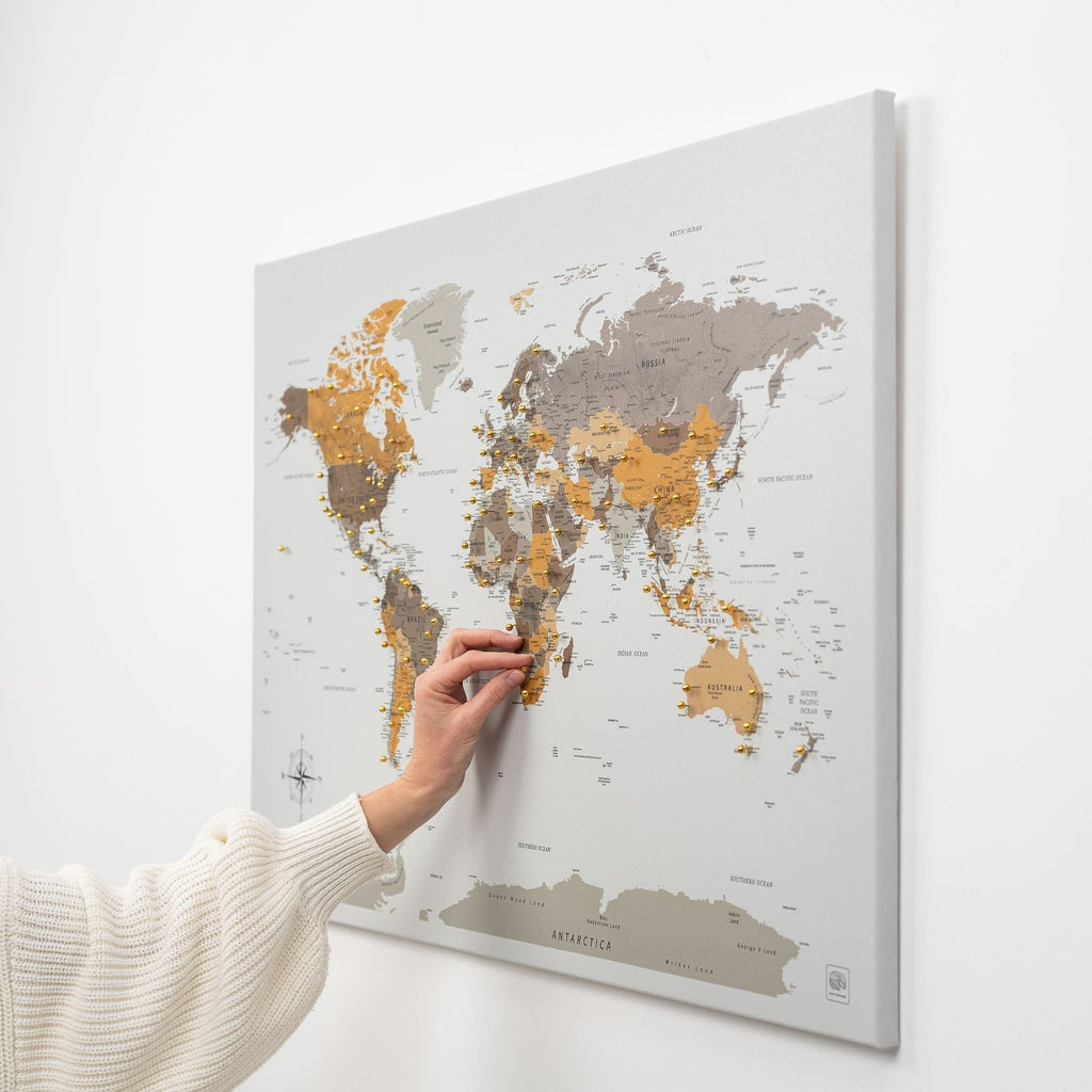 World Map on Canvas - Desert