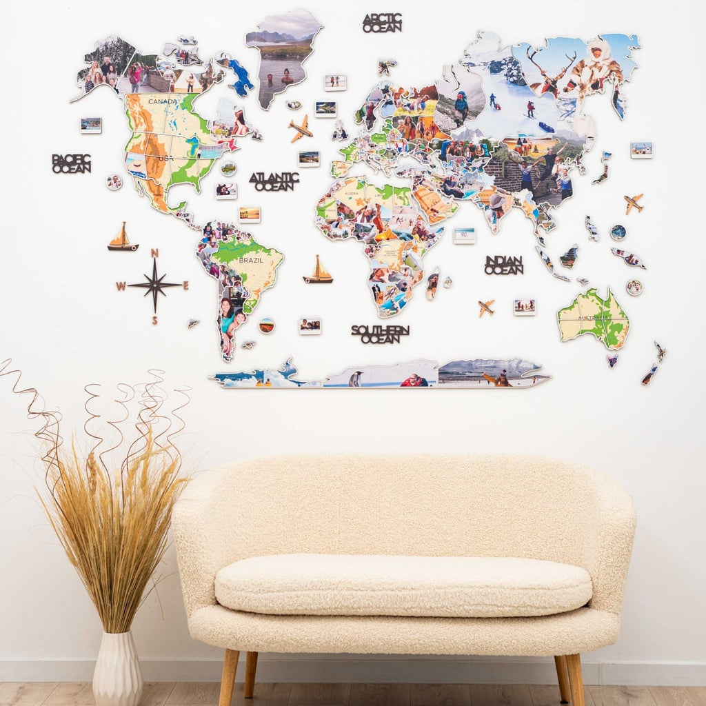 World Photo Map Physical